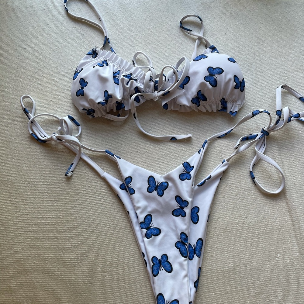 butterfly print bikini